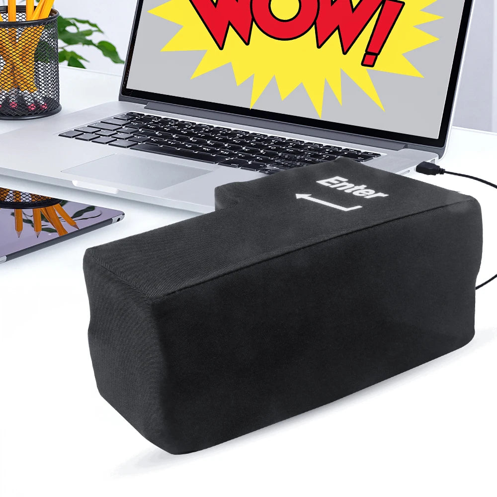 Anti-Stress Computer Huge Enter Key Big USB Keyboard Vent Button Pillow Desktop Stress Reliever Cushion USB Big Enter Key