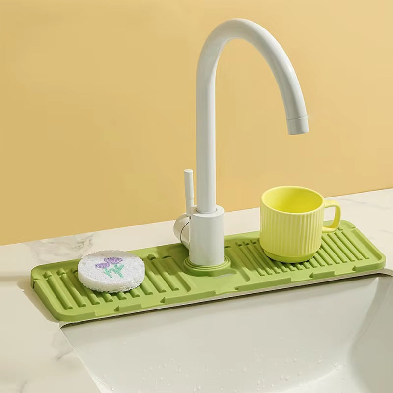 Silicone Sink Faucet Splash Pad Multipurpose Toilet Soap Storage Drainage Protectors Mat Kitchen Sink Gadgets